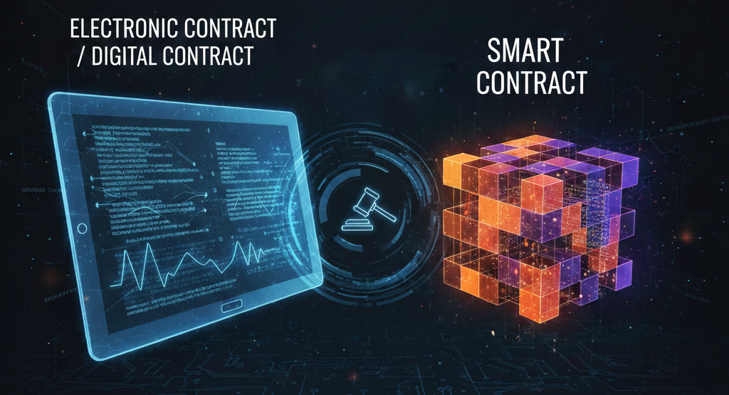 The Nature and Intersection of Digital and Smart Contracts